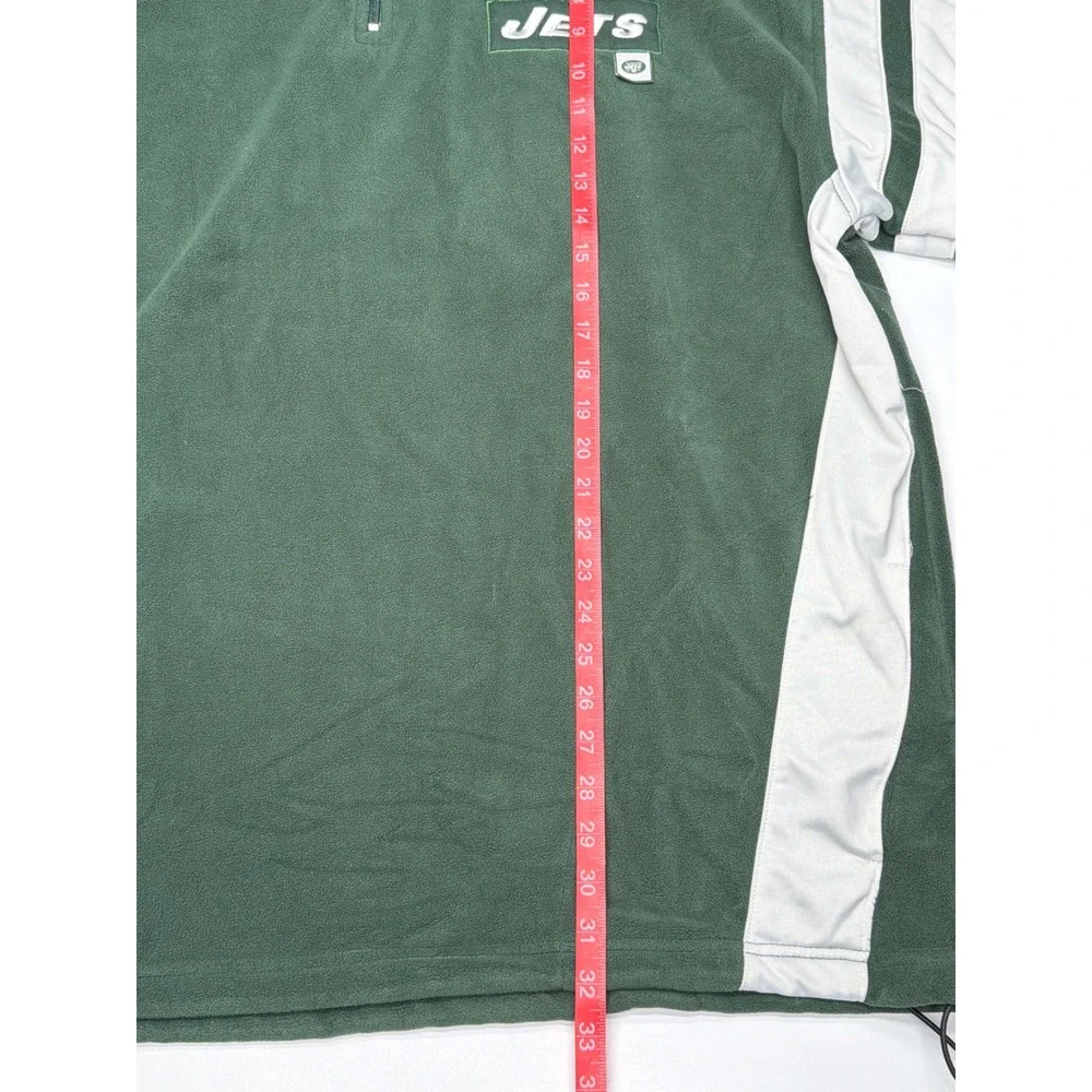 NFL New York Jets Fleece Quarter Zip Pullover Men's 2XL Green‎ White